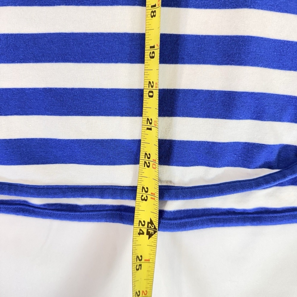 Talbots FRESH JERSEY TEE Women's Blue White Striped stretch Top Shirt Size M - Picture 8 of 12